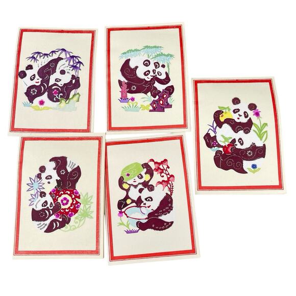 Vintage Chinese Paper Cuts, Set Of 13 Blank Cards w/ Envelopes - Picture 2 of 12